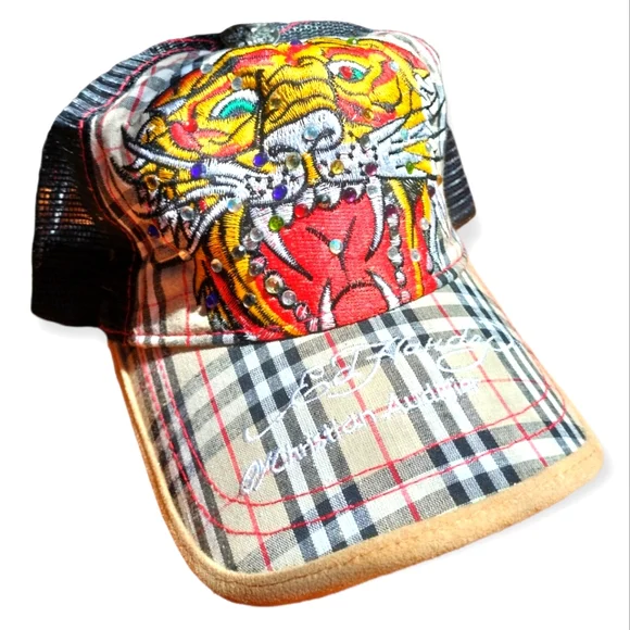 Ed Hardy | Accessories | Ed Hardy Trucker Cap Tiger Burberry Print